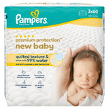 Pampers Premium Protection New Baby wipes plastic free 180 (British brand)
