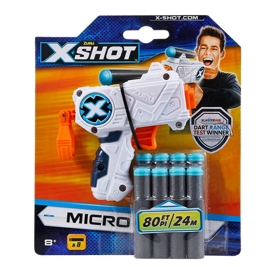 Zuru Excel Micro Foam Dart Blaster (8 Darts)  (Age 8+ Years) GOODS ASDA