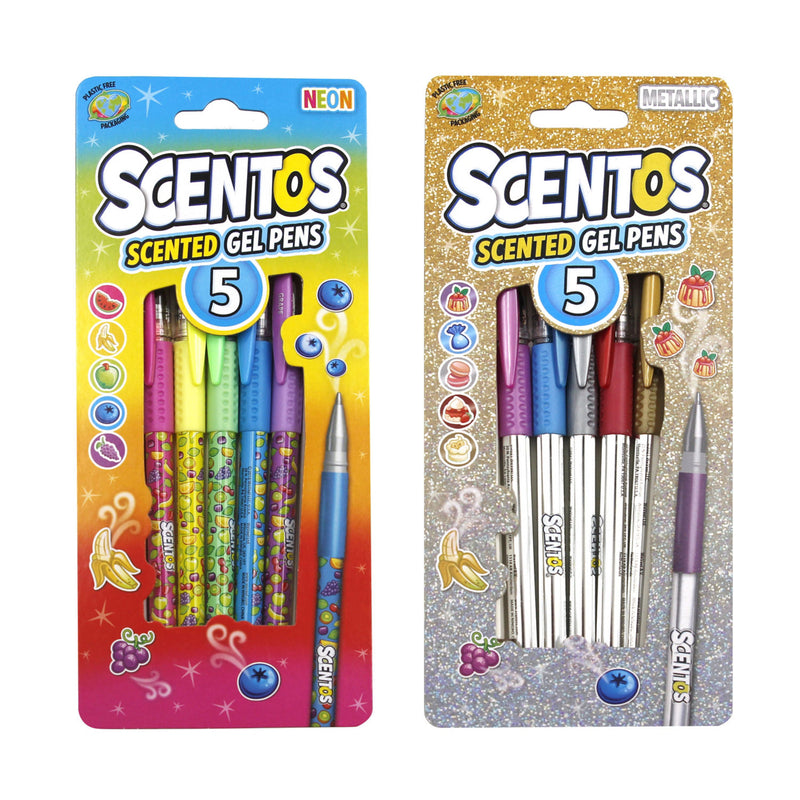 Scentos 5 scented gel pens (British brand)
