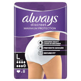 Always Discreet incontinence pants Maximum Protection 8 Drops Size L - British product