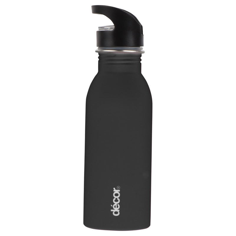 Décor Black Stainless Steel Water Bottle 500ml - British product