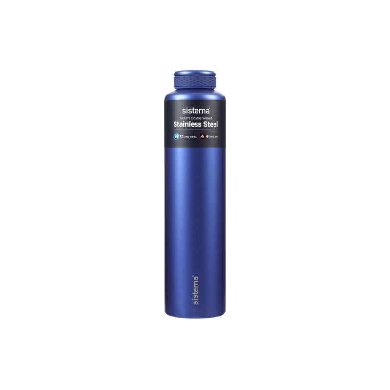 Sistema insulated water bottle assorted colours 600ml (British brand)