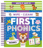 Bookoli Write It Wipe It Spiral First Phonics Book, imported from the UK