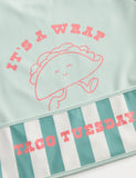 Taco Time baby bib with taco print long sleeves - British product