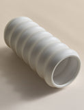 M&S X Kelly Hoppen tall ribbed ceramic vase 28.3 cm, imported from the UK