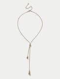 Tear Drop Y-Necklace stainless steel 45cm - British product