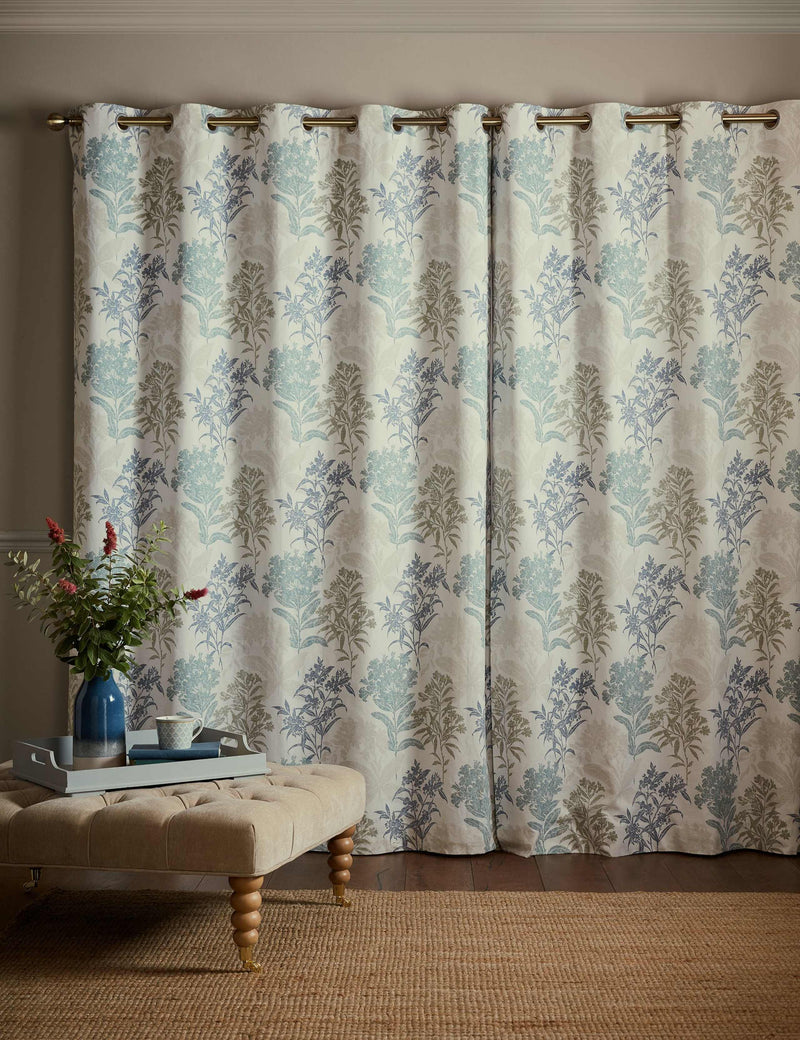 Laura Ashley Tenby pure cotton eyelet blackout curtains, imported from the UK