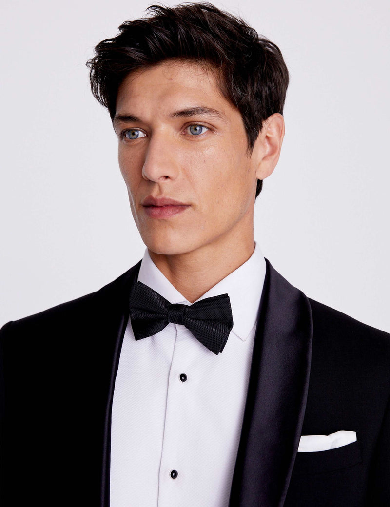 Moss textured bow tie and handkerchief set, UK version