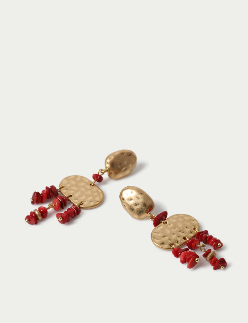 Textured chipping drop earrings (British brand)