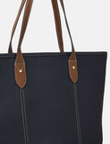 Accessorize textured zip top tote bag with contrast handles, imported from the UK