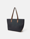Accessorize textured zip top tote bag with contrast handles, imported from the UK