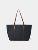 Accessorize textured zip top tote bag with contrast handles, imported from the UK