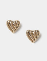 M&S Textured Heart Stud Earrings- Buy online at McGrocer