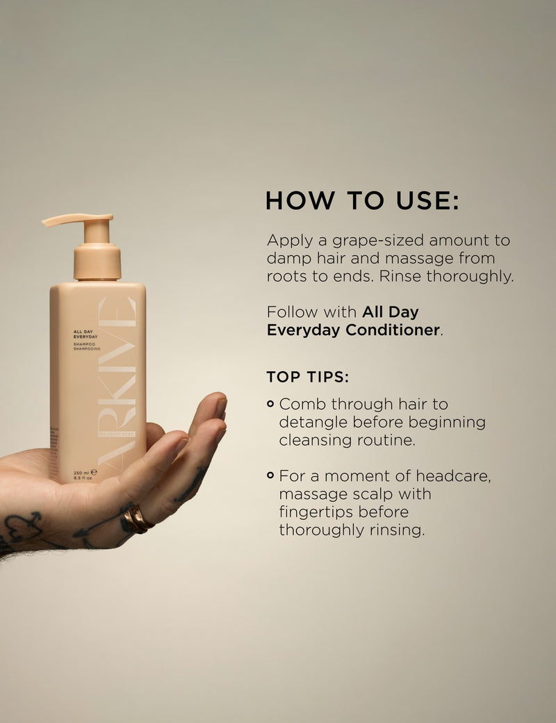 ARKIVE All Day Everyday hair care kit 4x60ml, imported from the UK