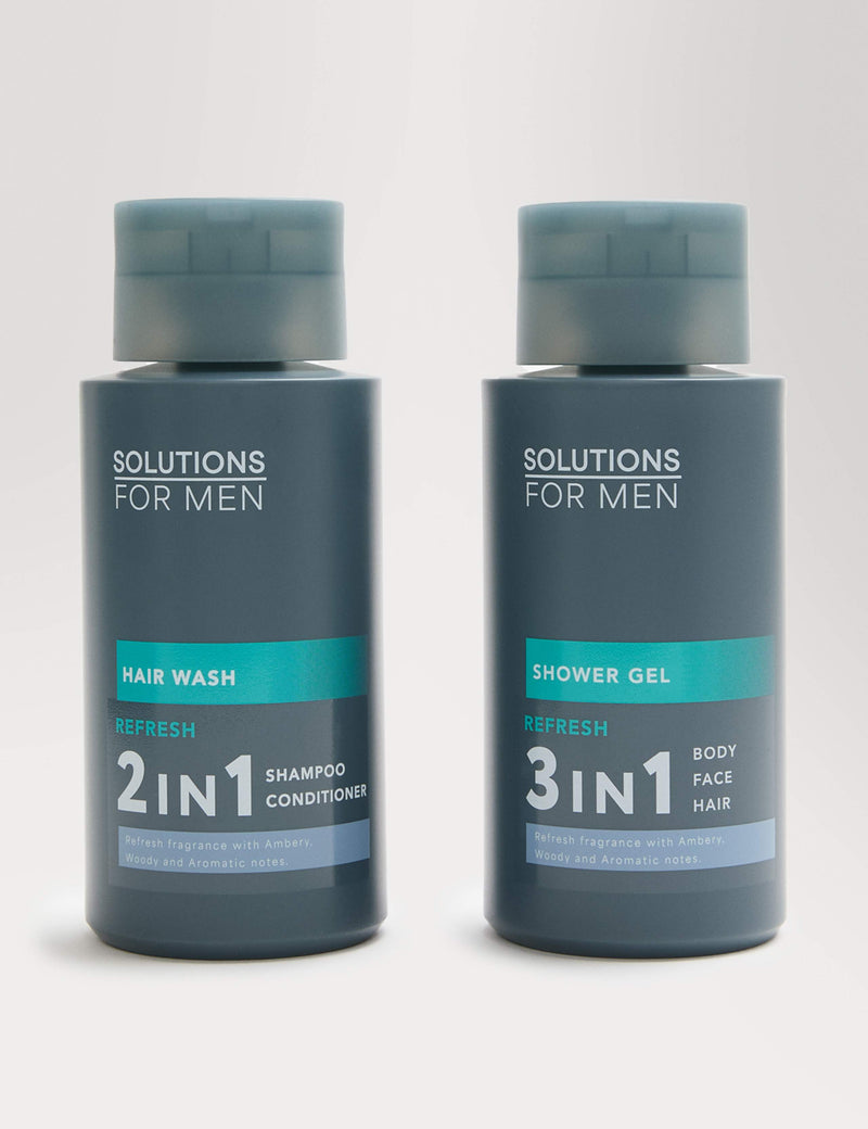 Solutions for Men REFRESH Edit grooming set 300ml each, imported from the UK