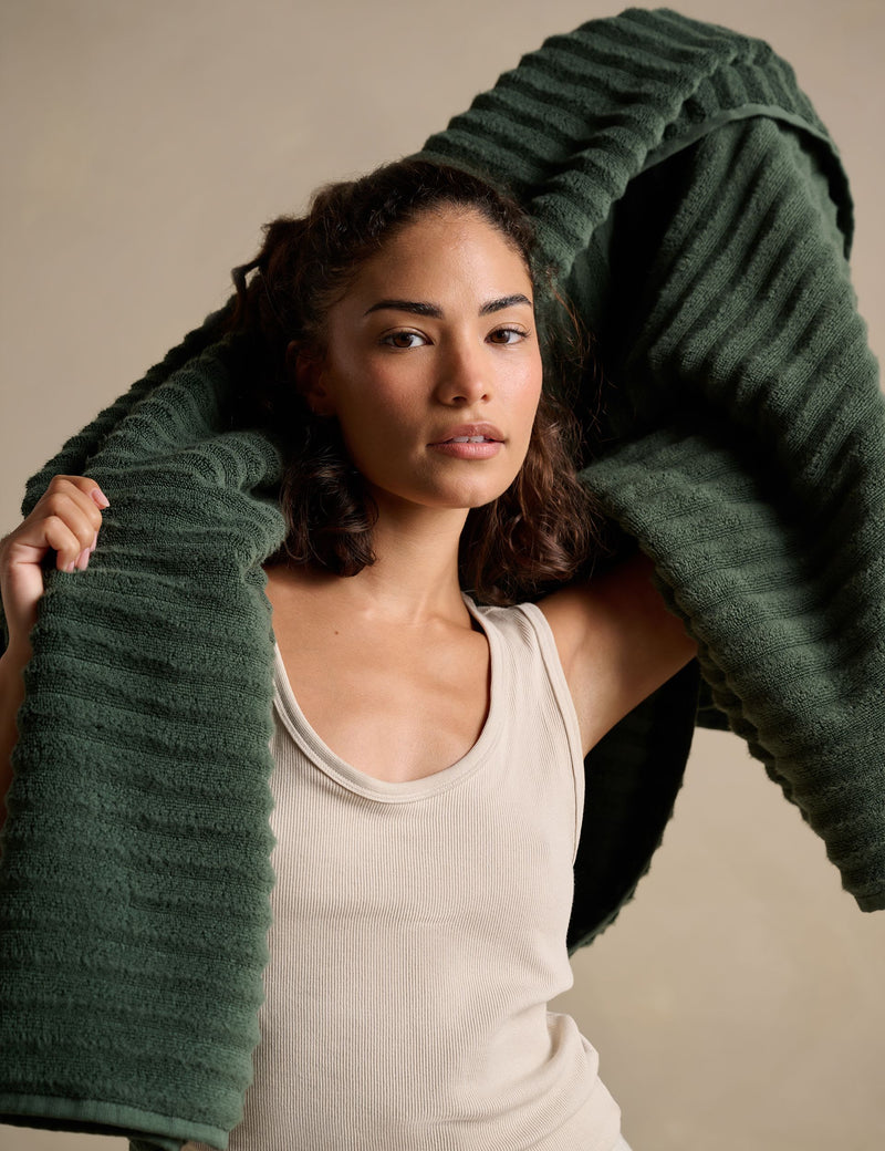 Bedfolk Ripple Pure Turkish Cotton Towel, UK version