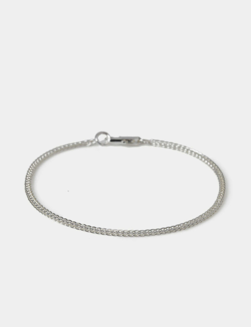 Thin chain bracelet real leather stainless steel - British product