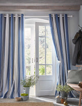 M&S Laura Ashley Tiverton Pure Cotton Striped Eyelet Curtains- Buy online at McGrocer