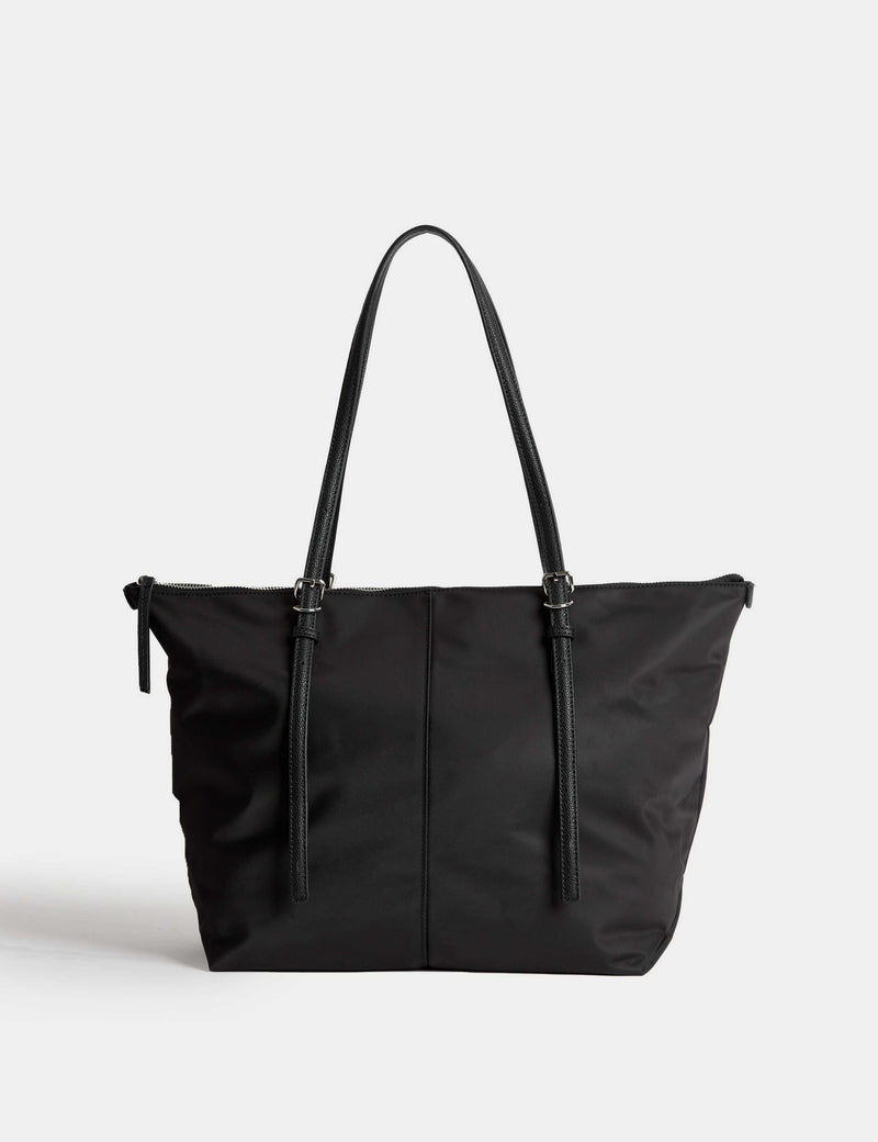 M&S top handle shoulder bag, wipe-clean fabric, roomy interior (British brand)