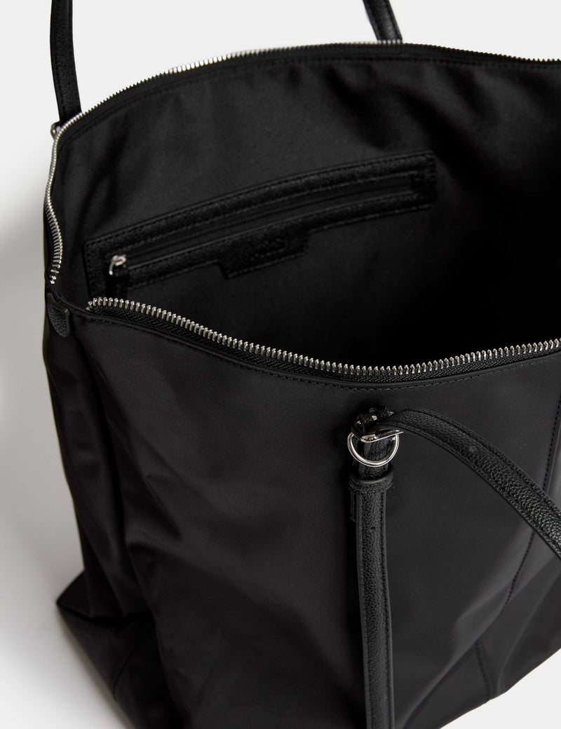 M&S top handle shoulder bag, wipe-clean fabric, roomy interior (British brand)