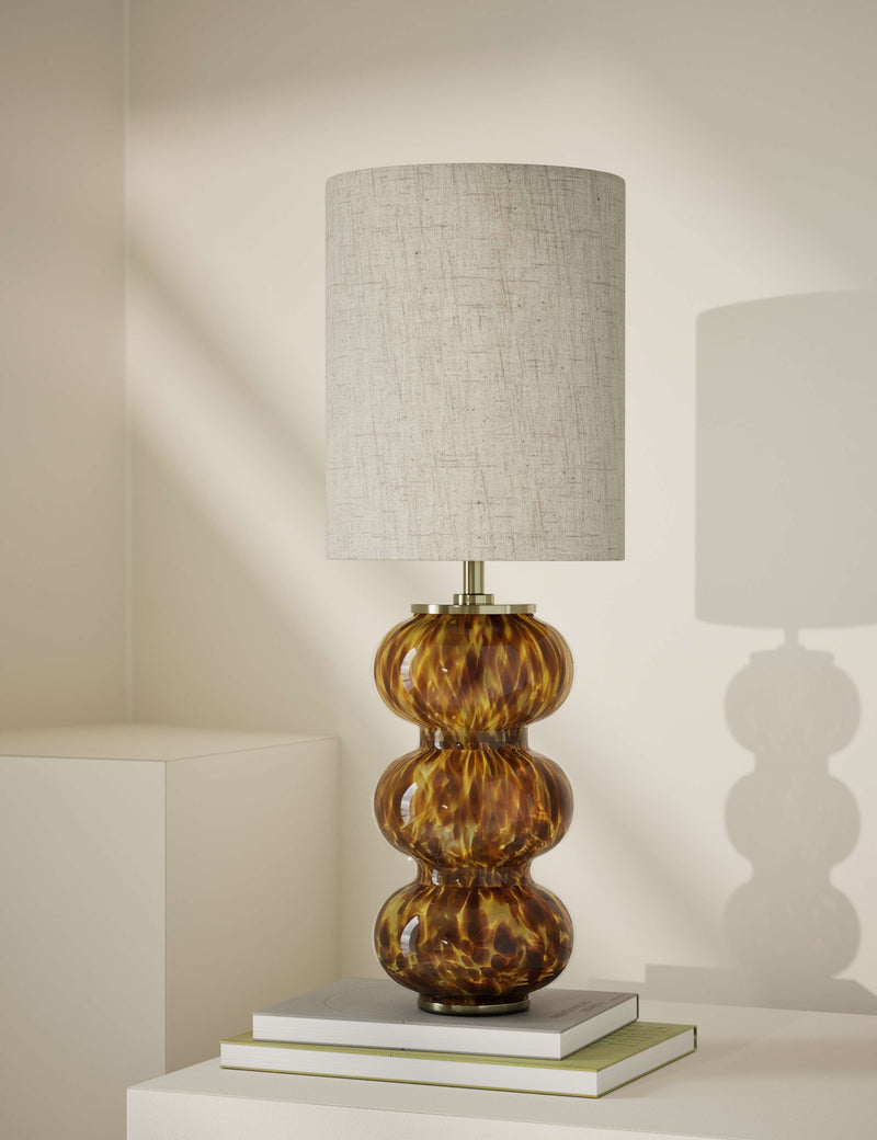 Tortoise shell glass twist base table lamp 54.1 cm, UK version
