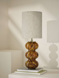 Tortoise shell glass twist base table lamp 54.1 cm, UK version
