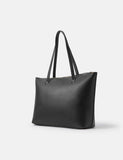 Accessorize faux leather tote bag with gold hardware, imported from the UK