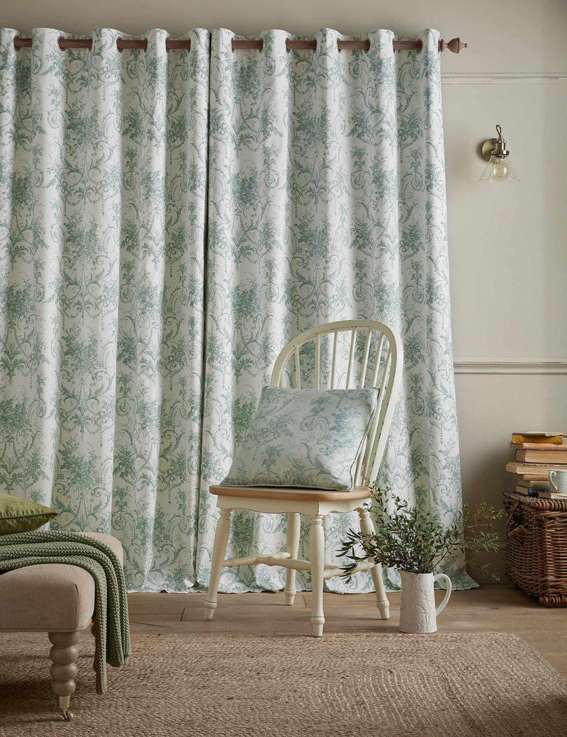 Laura Ashley Tuileries blackout eyelet curtains, imported from the UK