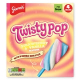 Twisty Pop lollies strawberry and vanilla (British brand)