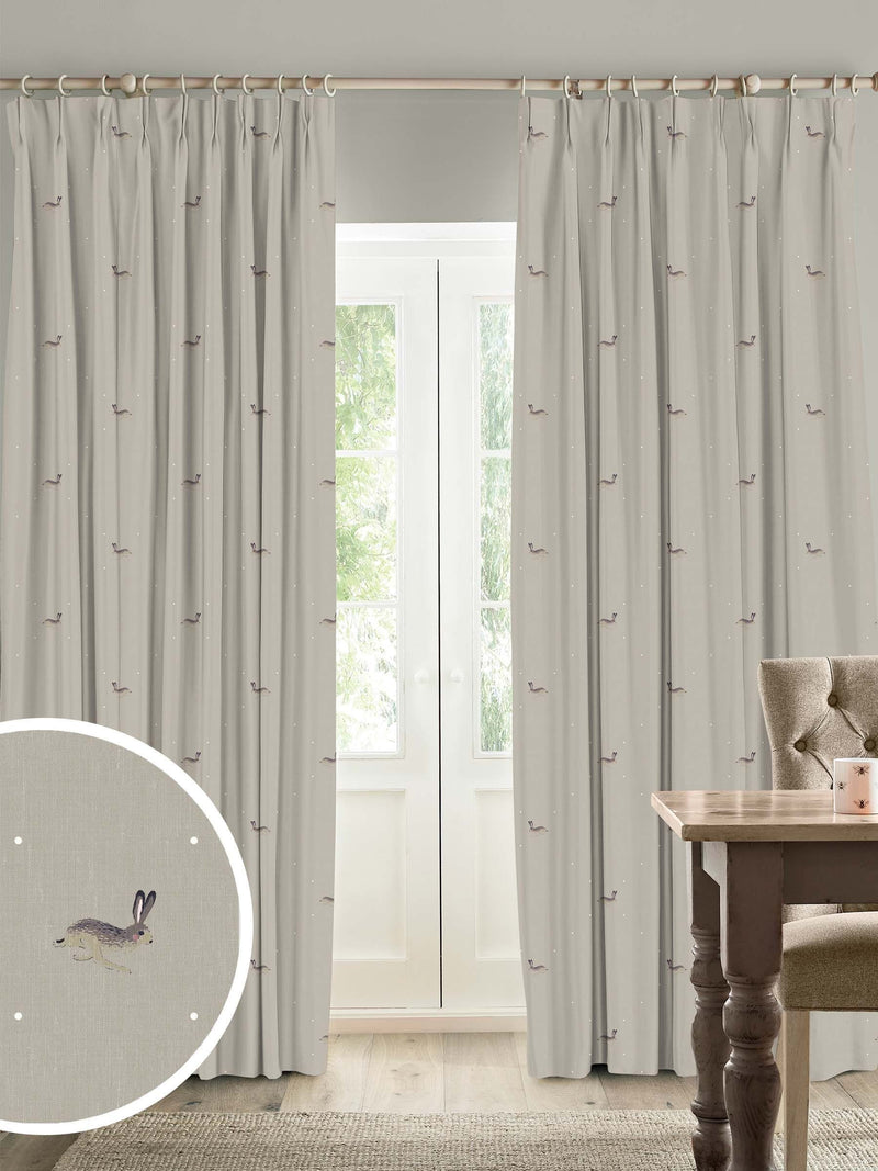 Sophie Allport Natural Hare made-to-measure curtains, imported from the UK