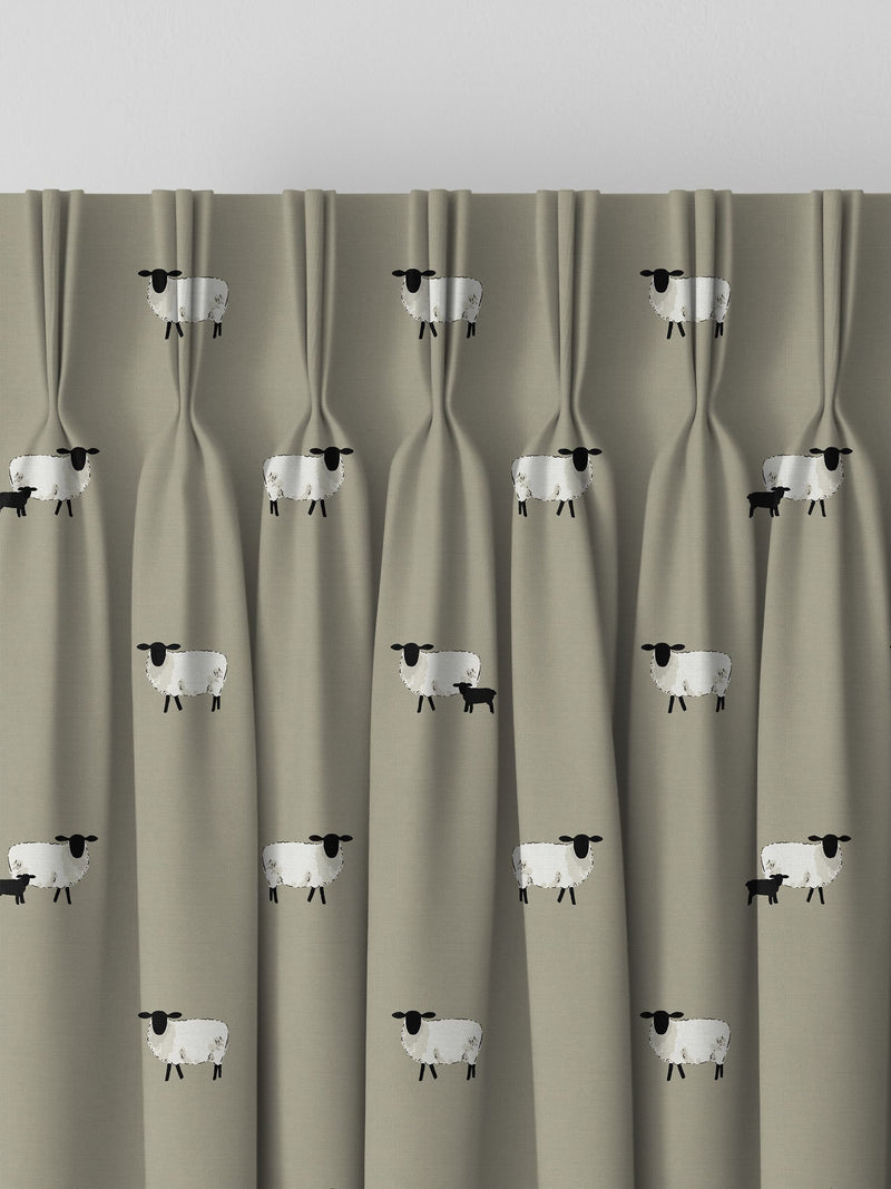 Sophie Allport made to measure natural sheep curtains, imported from the UK