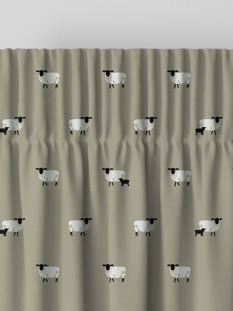Sophie Allport made to measure natural sheep curtains, imported from the UK
