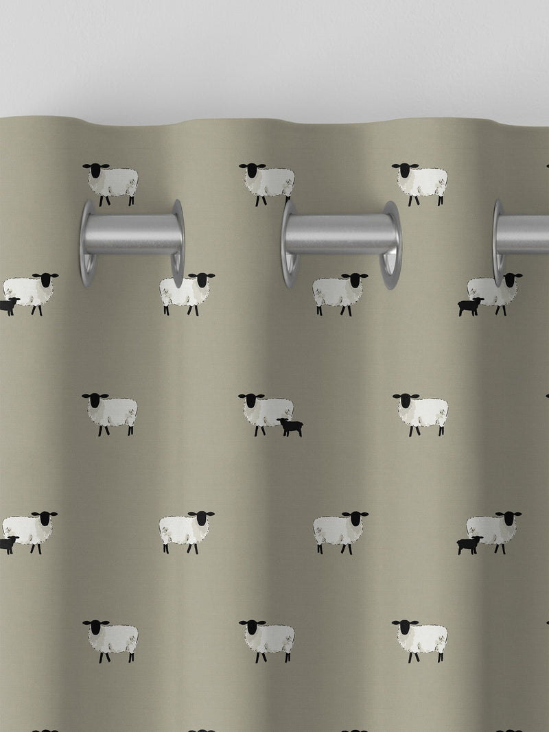 Sophie Allport made to measure natural sheep curtains, imported from the UK