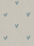 Sophie Allport Hearts curtains pale duck egg grey cotton, imported from the UK