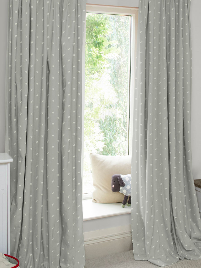 Sophie Allport grey hearts made to measure curtains, UK version