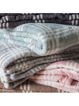 Next Gallery Home Grey Teddy Checked Rolled Fleece Throw- Buy online at McGrocer