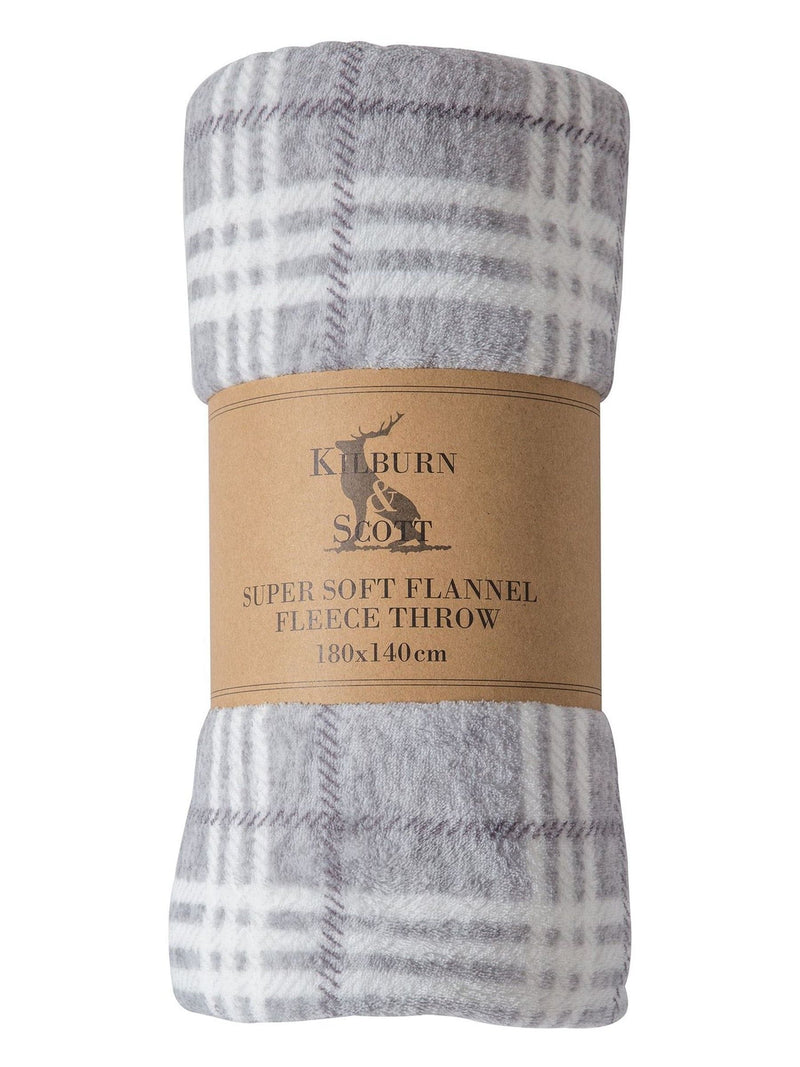 Gallery Home grey teddy checked fleece throw, UK version