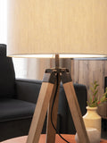Brown Bronx wood tripod table lamp (British brand)