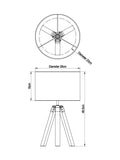 Brown Bronx wood tripod table lamp (British brand)