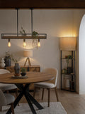 Brown Bronx wood tripod table lamp (British brand)