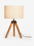 Brown Bronx wood tripod table lamp (British brand)
