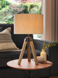 Brown Bronx wood tripod table lamp (British brand)