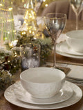 Mode white embossed dinner set 12 piece (British brand)