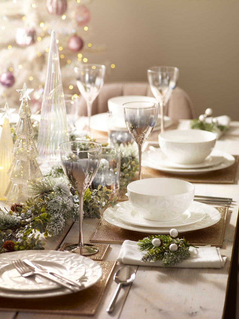 Mode white embossed dinner set 12 piece (British brand)