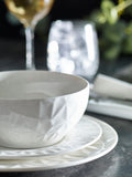 Mode white embossed dinner set 12 piece (British brand)