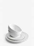 Mode white embossed dinner set 12 piece (British brand)