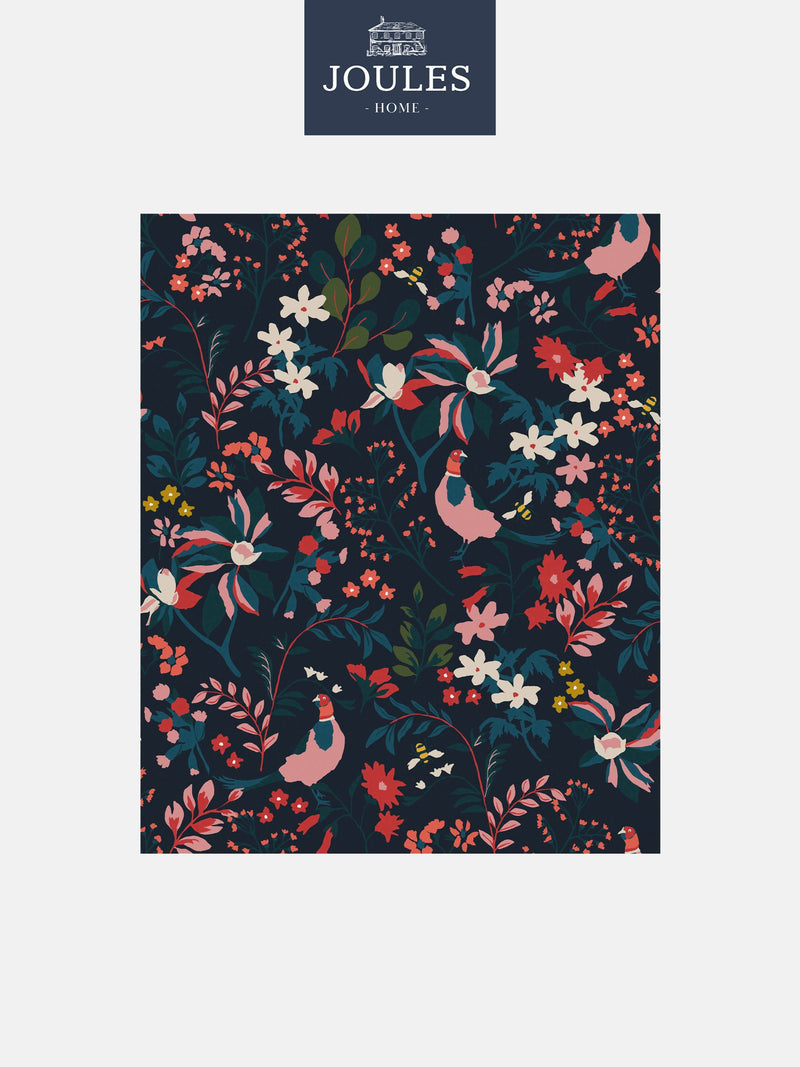 Joules French Navy Fields Edge Floral Wallpaper, imported from the UK