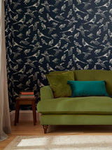 Next Joules French Navy Hunting Birds Wallpaper Sample Swatch- Buy online at McGrocer