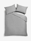 Grey mid cotton rich plain duvet cover and pillowcase set, UK version