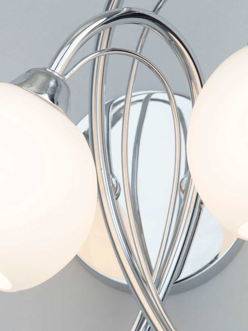 BHS Silver Soni wall light chrome arms opal glass UK version